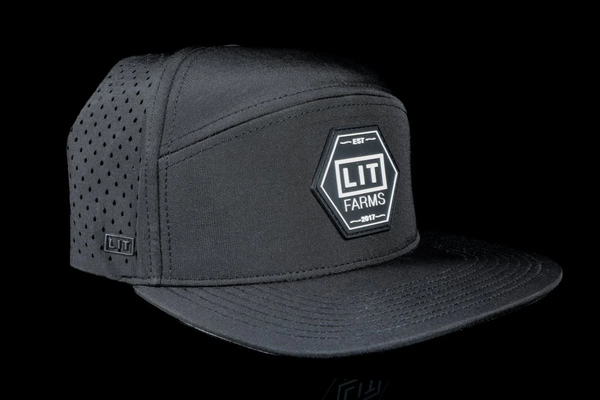 Black LIT Farms Hexagon Logo Hat