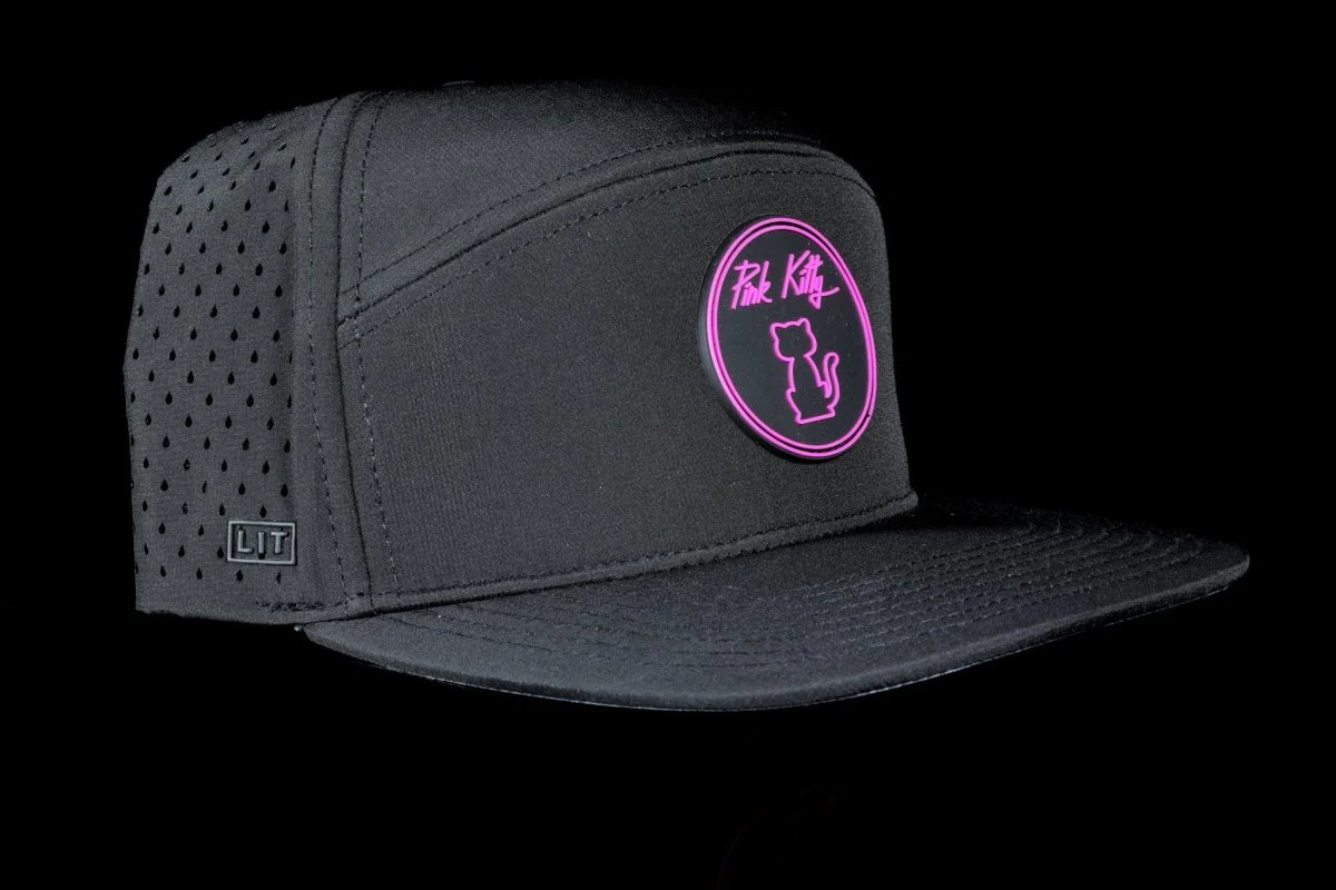 Black Pink Kitty Hexagon Logo Hat