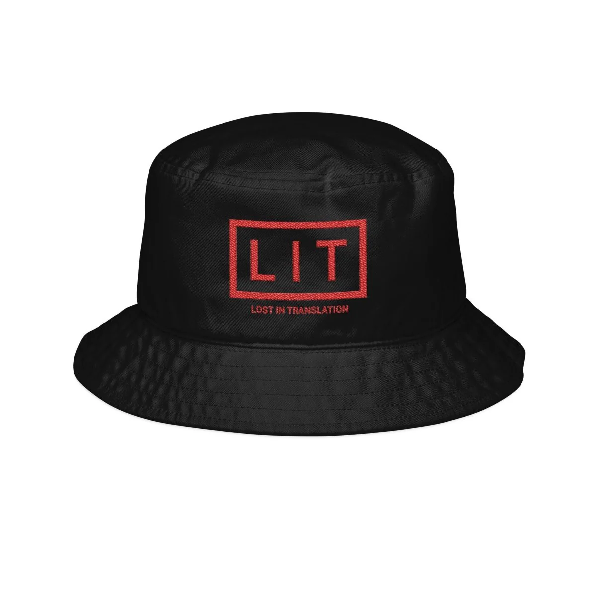 Embroidered "LIT" Bucket Hat — Red - Image 2